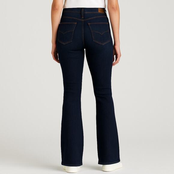 A440 • Dark Wash Bootcut Jeans – Mid Rise Stretch Denim - Picture 2 of 6